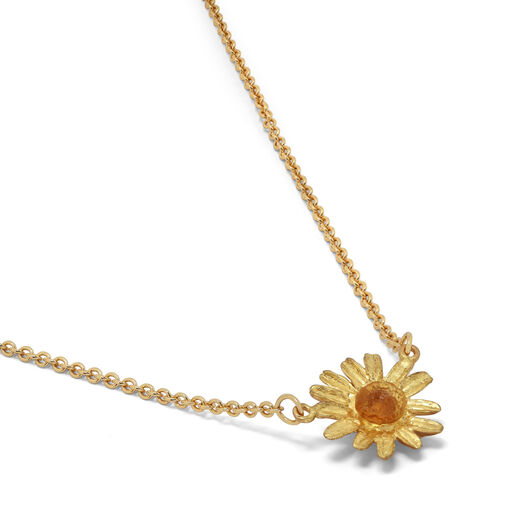 Yellow daisy pendant necklace by Michael Michaud